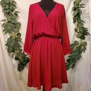 Miami flowy maroon chiffon dress medium